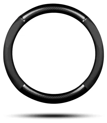 Produktbild von Auto Lenkradbezug Rutschfester Auto Sport Lenkradschutz Kohlefaser & Kunstleder für Durchmesser 38cm (15 ") (Schwarz)