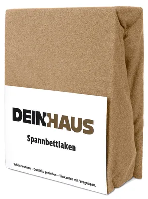Produktbild von Spannbettlaken Frottee Baumwolle, hautfreundlicher Stoff, Bettlaken mit Gummizug Dunkelbeige120 x 200 cm