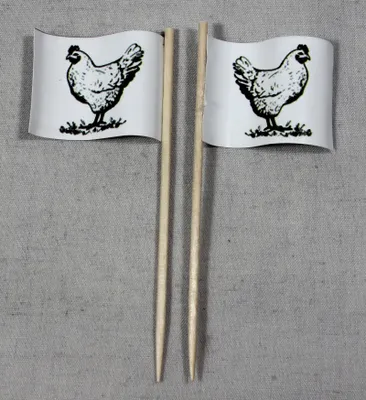 Produktbild von Party-Picker Flagge Huhn Hähnchen Geflügel Papierfähnchen in Spitzenqualität 25 Stück Beutel