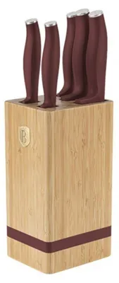 Produktbild von Berlinger Haus Messer Set BH-2972 im Bambusblock 6-teilig aus Ferrinox 18/10 Edelstahl