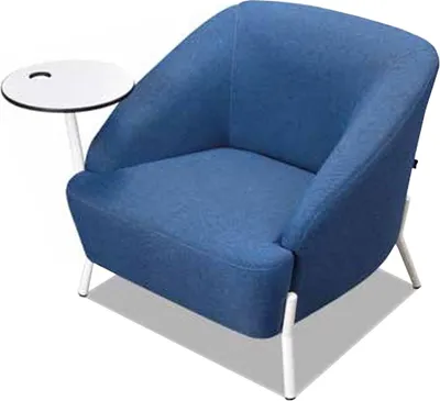 Produktbild von Blauer Fernsehsessel Designer Wohnzimmer Stoff Einsitzer Textilsessel
