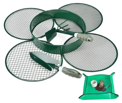 Produktbild von Gartensieb Kompostsieb Erdsieb - Ø 30 cm - Edelstahl - 4 Siebeinsätze - Für Erde Kompost und Steine