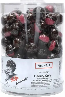 Produktbild von Küfa Cherry Cola Lutscher mit Kirsch Cola Geschmack 100 Stück 1800g
