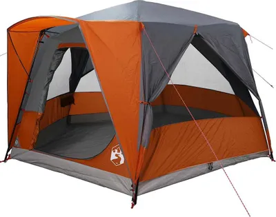 Produktbild von vidaXL Kabinenzelt für 5 Personen Grau und Orange 333 x 317 x 194 cm