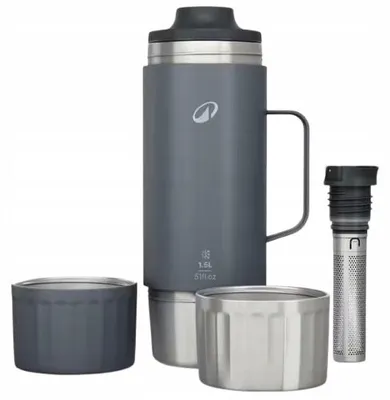 Produktbild von Edelstahl Thermoskanne 1,5L für 24h warm, robust
