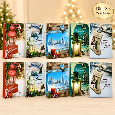 Produktbild von Weihnachten Geschenktaschen Groß Geschenktüten Christmas Tüte XXL Jumbo 10er Set