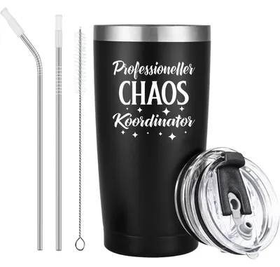 Productafbeelding van Koffiemok 600 ml, 20 oz, professionele "Chaos Coördinator", zwart