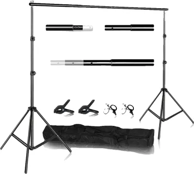Produktbild von Hintergrundstützsystem, langlebige Aluminiumkonstruktion, tragbar und verstellbar, 260cmx300cm, Teleskopquerstange