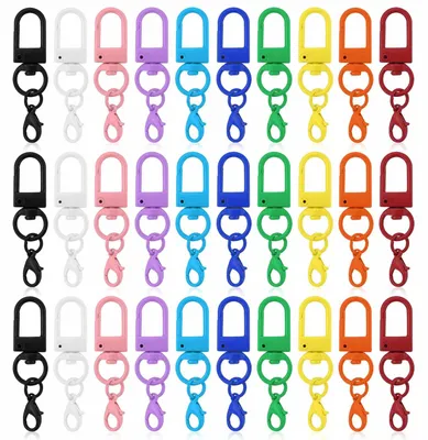 Produktbild von 30 Mini-Karabiner-Schlüsselanhänger, kleine Bastel- und DIY-Accessoires