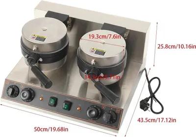 Image de Gaufrier électrique et presse à hamburgers - Gril à panini double face - 1 200 W - Presse à sandwichs et à hamburgers - Plaques antiadhésives pour gaufres à glace