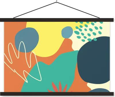 Produktbild von MuchoWow® Textilposter Sommer - Flecken - Pastell 60x40 cm mit schwarzem Rahmen - Hölzernes