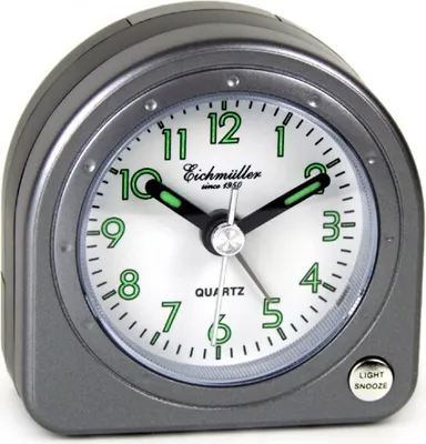 Produktbild von Wecker analog Licht Snooze grau 19066