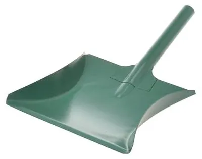 Image de Pelle métallique robuste avec court manche métallique, idéale pour ramasser les déchets. Pelle à ordures, balai métallique pour nettoyer et balayer la maison, le jardin et le garage (vert)