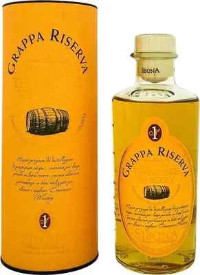 Produktbild von Sibona Grappa Riserva Botti da Tennesse Whiskey + Box 500ml 40% Vol.