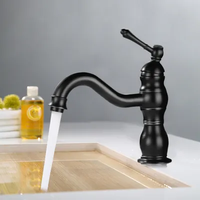 Produktbild von Einhebelmischer Mischbatterie Küchenarmaturen Bad Wasserhahn Spültischarmatur Waschbecken Armatur Keramikventil Vintage Retro