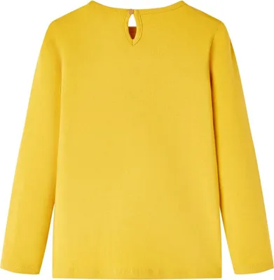 Image de vidaXL T-shirt à manches longues pour enfants Ocre 140
