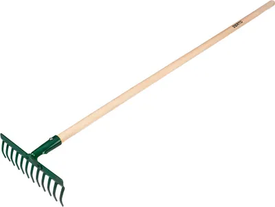 Produktbild von VERTO Gartenrechen - Stahlkopf - Gartenrechen mittlerer Stärke für die Gartenarbeit - Zinken 12