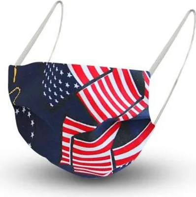 Produktbild von Design Maske aus Baumwolle mit em Innenvlies - USA Amerika Flagge - 15476 + Gratiszugabe
