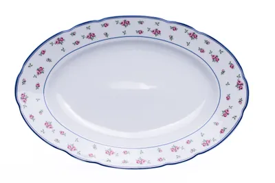 Image de Thun 1794 Rose, porcelaine ovale, 36, Thun, rose, bord bleu