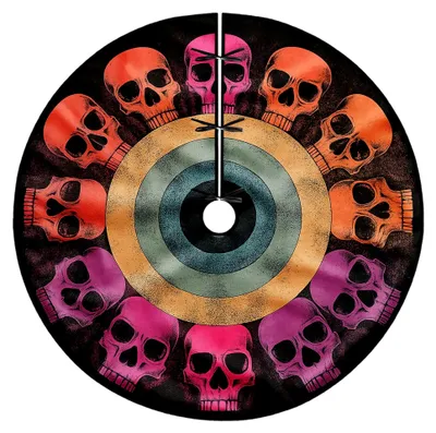 Produktbild von Totenkopf-Baumrock für Halloween, schwarz, gestrickt, 91,4 cm, Dekoration für Innen- und Außenbereich