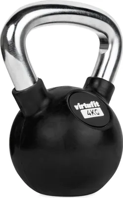 Produktbild von VirtuFit Kettlebell Pro 4 kg aus Gusseisen mit Gummi und Chromgriff