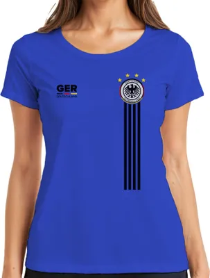 Produktbild von Deutschland Team Fußballfan Adler WM 2026 Weltmeister Worldcup Fussball Trikot Damen T-Shirt, Blau, S