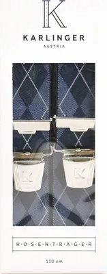 Produktbild von Elastischer Hosenträger blau gemustert Breite 35mm - Länge 120cm