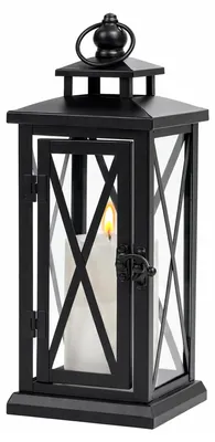 Metall-Laterne 28,5 cm, schwarz, Grablaterne, dekorativ