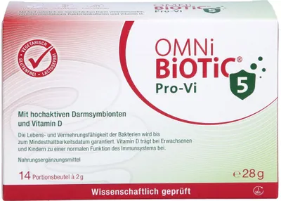 Produktbild von OMNi-BiOTiC ProVi-5 Pulver mit hochaktivem Darmsymbionten und Vitamin D, 14 St. Beutel