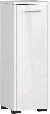 Image de Akord Armoire Salle De Bain Sur Pieds Blanc/Blanc Brillant 30X30X85