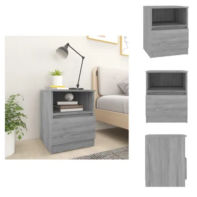 Obrázek produktu pro vidaXL Noční stolek šedý Sonoma 40x40x50 cm materiál na bázi dřeva - Noční stolky