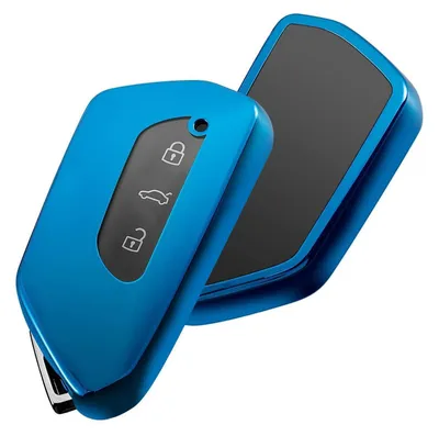 Produktbild von Autoschlüssel Hülle TPU Silikon für VW Golf 8 ID3 ID4 GTI GTE Seat Leon MK4 Skoda Octavia Blau