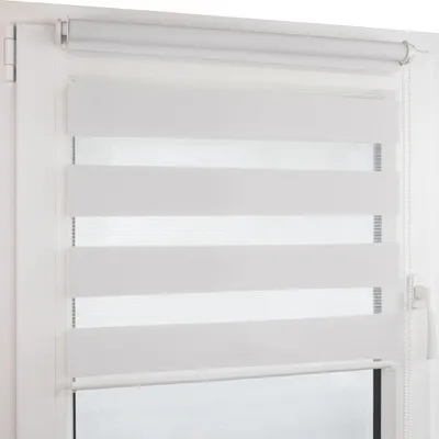 Produktbild von Deco4Me Doppelrollo Klemmfix ohne Bohren – Duo Rollo mit Kettenzug, lichtdurchlässig & blickdicht – 135 x 160 cm, Weiß