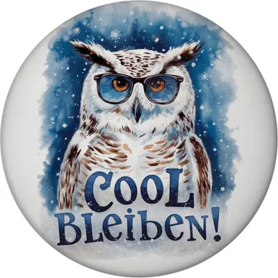 Produktbild von Cool bleiben Magnet mit Flaschenöffner Schneeeule mit Sonnenbrille