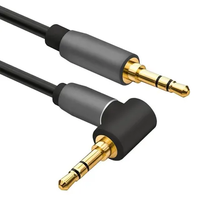 Produktbild von helos Anschlusskabel, Klinke 3,5mm Stecker/Stecker 90°, PREMIUM, 3,0m, schwarz