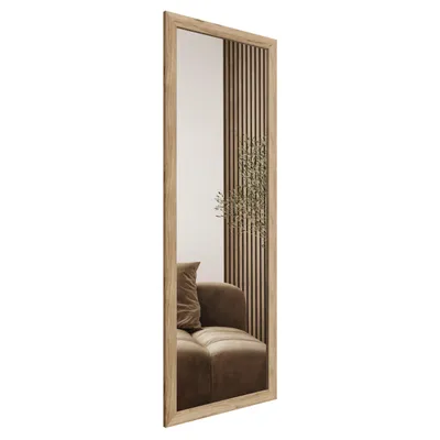 Produktbild von STYLER Wandspiegel KIRUNA 47x127 cm rechteckig Holzoptik MDF Rahmen Flur Schlafzimmer Bad moderner Spiegel Wandspiegel dekorativ