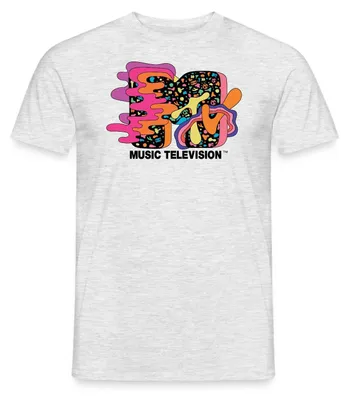 Produktbild von Spreadshirt MTV Music Television Buntes Trippy Logo Männer T-Shirt, M, Grau meliert