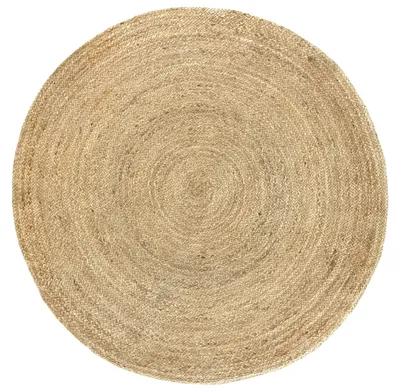 Immagine prodotto di Tappeto rotondo in juta, tessuto a mano, diametro 150 cm, materiale naturale, ideale per il soggiorno