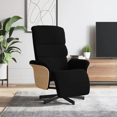 Produktbild von Cloris Designermöbel Relaxsessel mit Fußteil Schwarz Stoff 2024 Neu