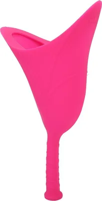 Produktbild von Weiblicher Reise-Notfall-stehender weicher Silikon-Urinal-zusammenklappbarer tragbarer Toiletten-Trichter (Rosa)