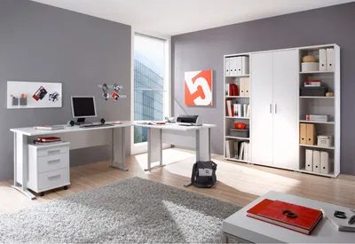 Produktbild von möbelando Büro-Set Büroprogramm Bürokombination Büroeinrichtung Komplettset Clermont I Weiß