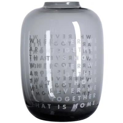 Produktbild von Räder Glasvase Wherever we ar e H.27cm, D.19,5cm, grau