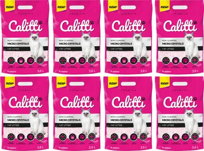 Produktbild von Calitti Micro Crystals - Unparfümiertes Silikon-Katzenstreu 3,8 L (8-er pack)