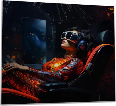 Produktbild von Wallario Herdabdeckplatte aus Glas, Größe 60 x 52 cm 1-teilig, Motiv Virtuelle Dimensionen