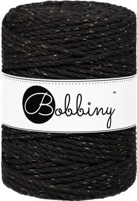 Produktbild von Bobbiny 3PLY Macrame Rope 5 mm 100 m Golden Black Schnur