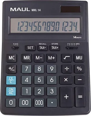 Produktbild von MAUL Tischrechner MXL 14 LCD-Anzeige 1-zeilig, 14 Ziffern Solar Batterie 20.5 x 15.5 x 3.5 cm schwarz