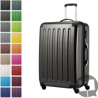 Produktbild von Alex - Großer Hartschalen-Koffer für Aufgabegepäck mit Erweiterung Trolley Rollkoffer Check-In Reisekoffer XL 75 cm, 119 L, 4 Rollen, glänzend,Graphit