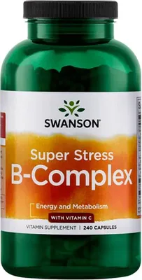 Produktbild von B-Komplex mit Vitamin C 500 mg 240 Kapseln Swanson Health Products