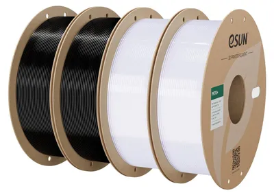 Produktbild von eSUN PETG+ Filament 1,75 mm, Schwarz-2kg+Transparent-2kg