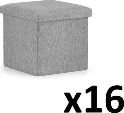 Produktbild von Klappbarer Pouf M - 30x30x30cm grau x 16